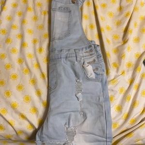 Light Blue Short Overalls